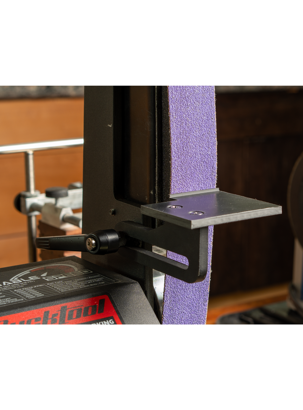 Custom ABS Tool Rest for Bucktool BS242V Belt Grinder – Precision Sharpening Guide with Safety Lip