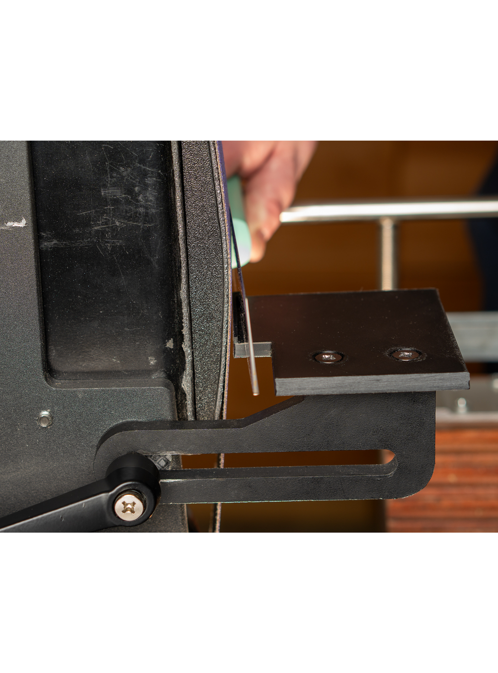 Custom ABS Tool Rest for Bucktool BS242V Belt Grinder – Precision Sharpening Guide with Safety Lip