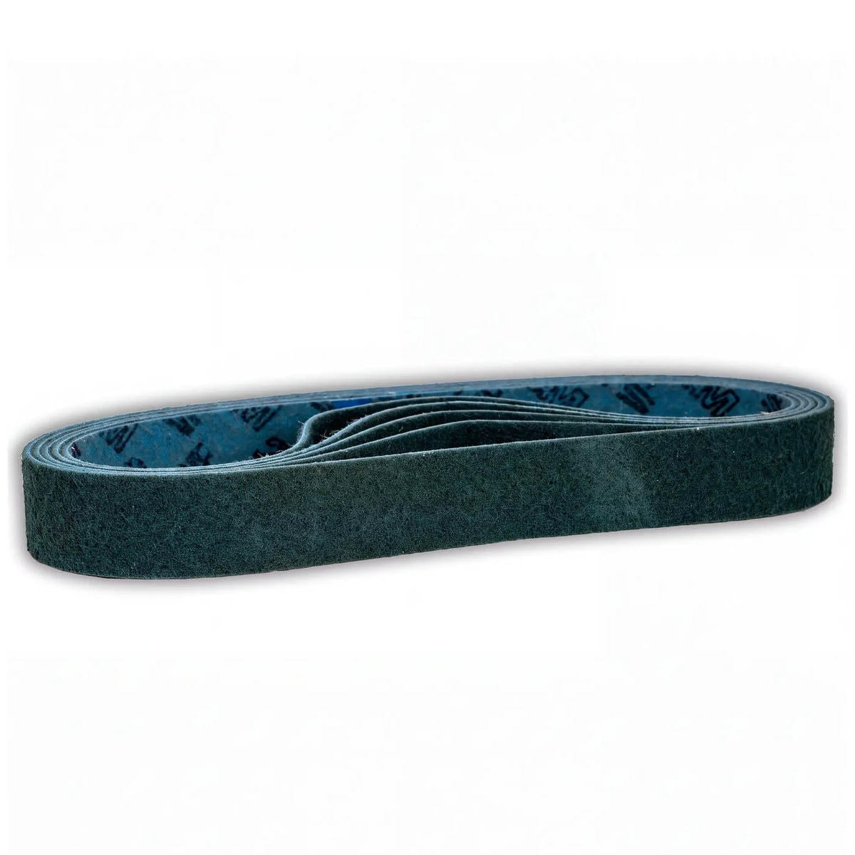 3M Scotch-Brite belt for satin-finishing blade faces and hiding scratches