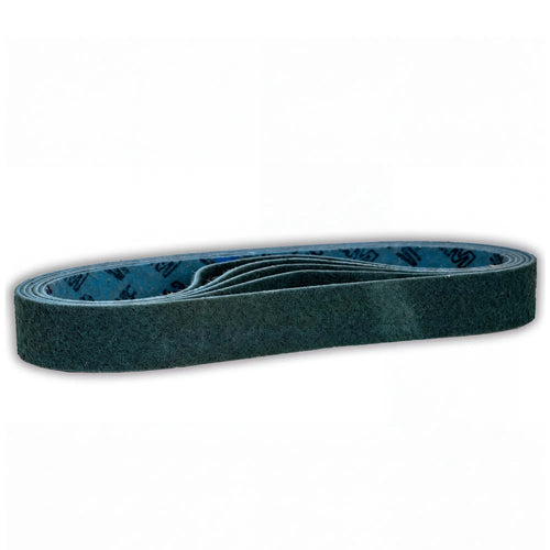 3M Scotch-Brite belt for satin-finishing blade faces and hiding scratches