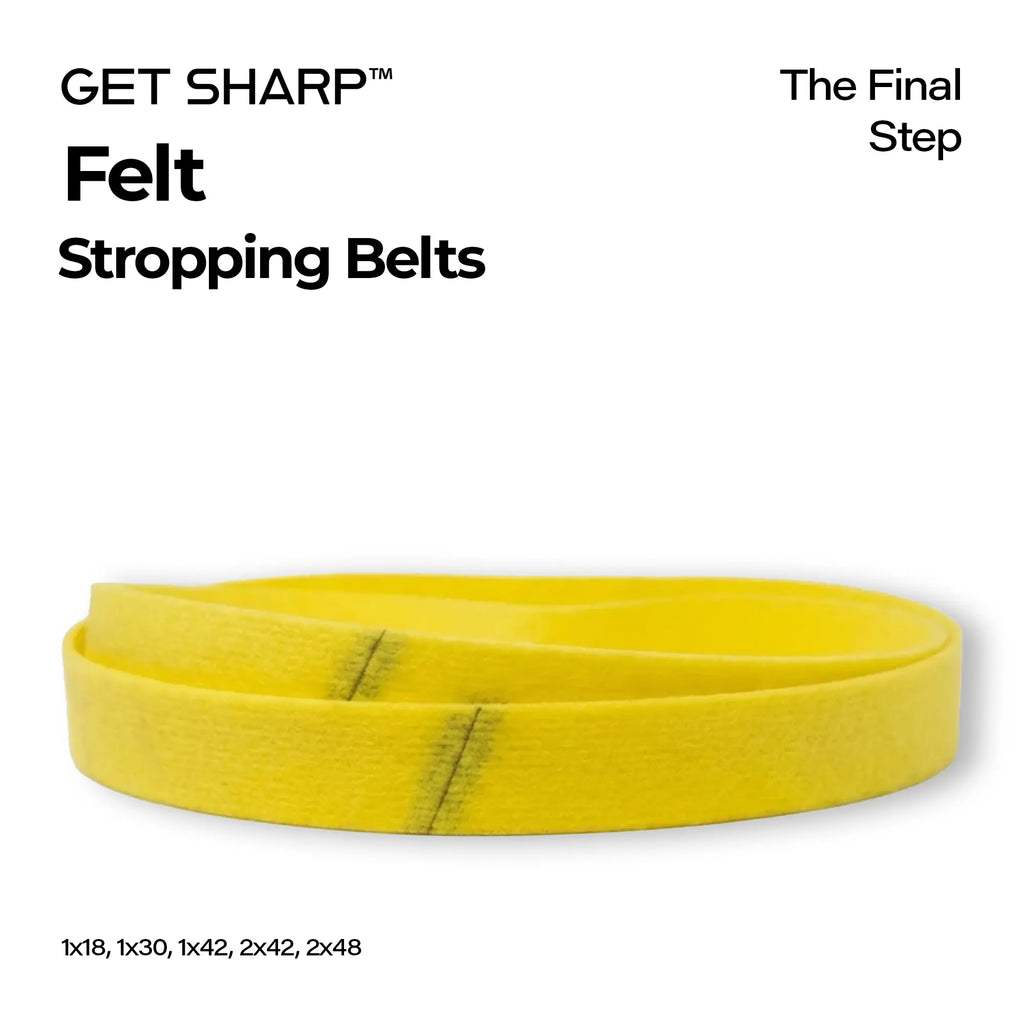 Yellow felt knife stropping belt