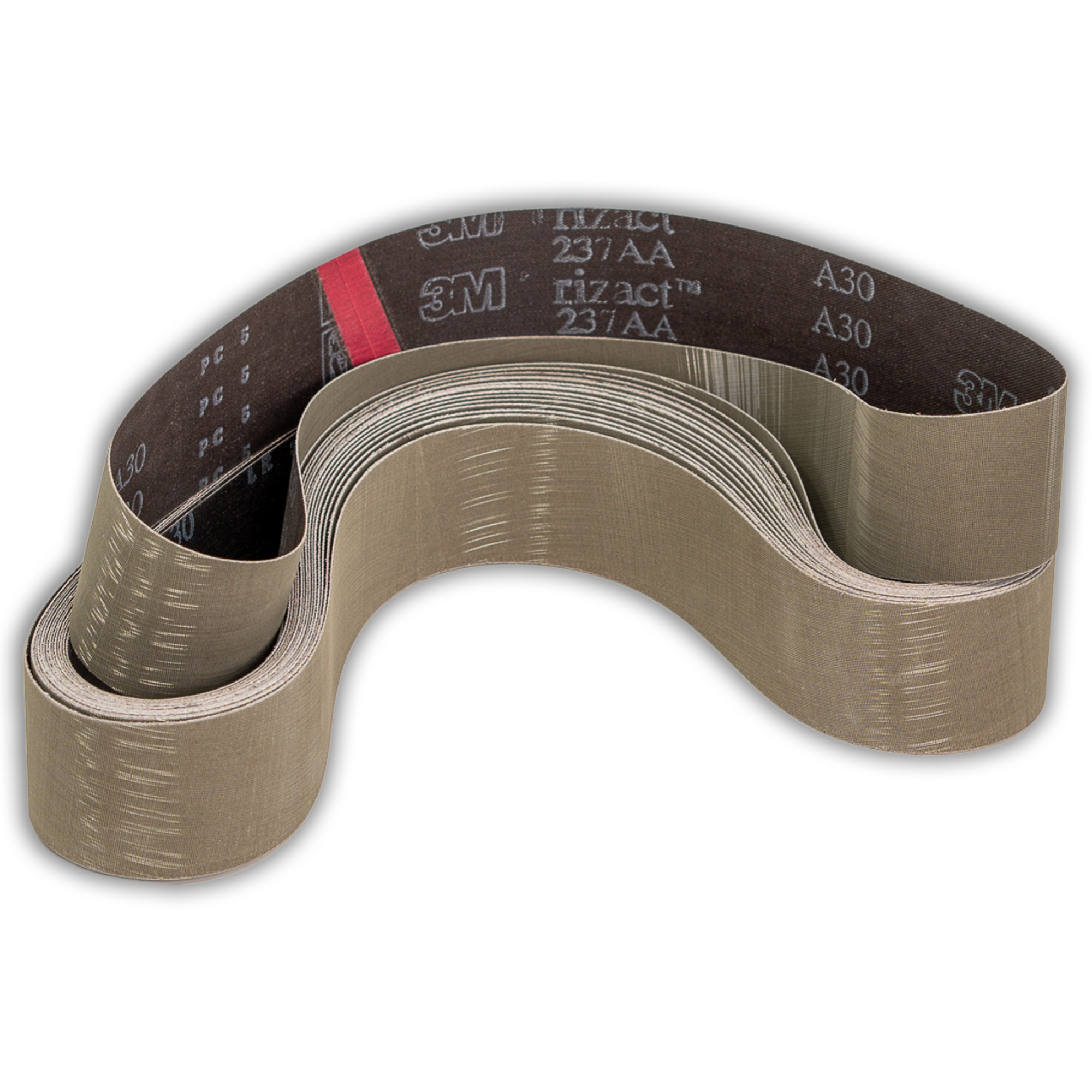 Blade sharpening belts with 3M branding on a white background