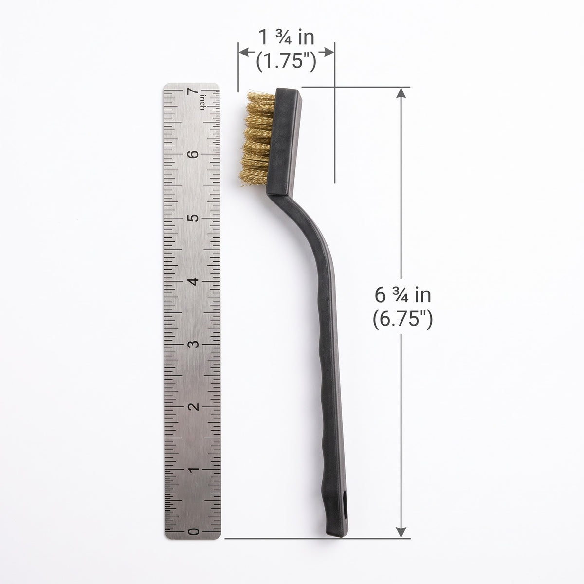 Precision Shop & EDC Blade Maintenance Brush, 6.75" [Stainless Steel or Brass]