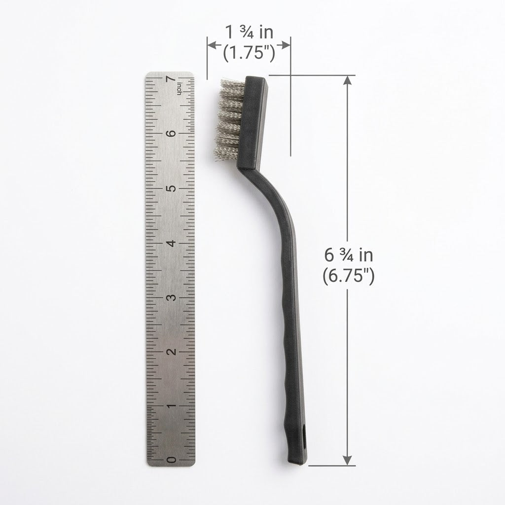 Precision Shop & EDC Blade Maintenance Brush, 6.75" [Stainless Steel or Brass]
